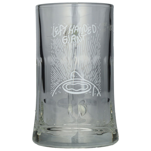 Left Handed Giant Brewing Handled Schooner Glass