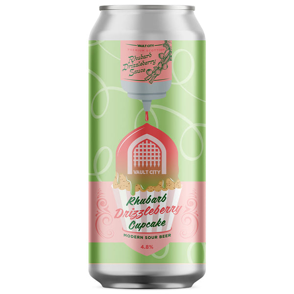Rhubarb Drizzlebery Cupcake