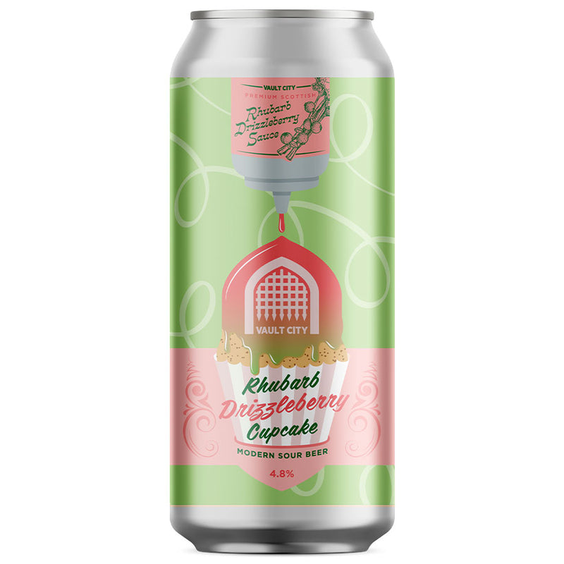 Rhubarb Drizzlebery Cupcake